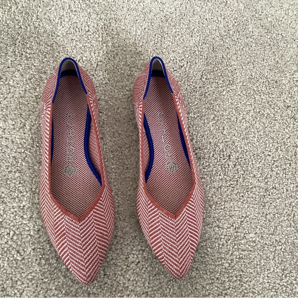 Rothy's Herringbone Flats in Red and Blue